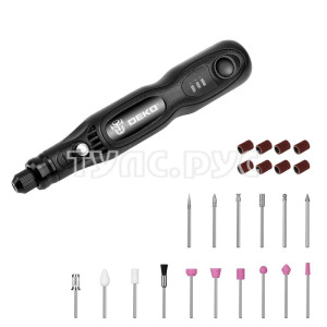 Аккумуляторный электрический гравер 3,6В в кейсе Deko DKRT3.6-Li SET 063-1400