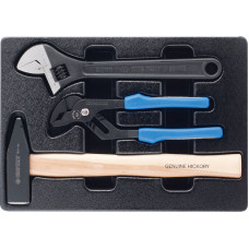 Набор переставные клещи, разводной ключ и молоток, ложемент, 3 предмета KING TONY 9-90103PP02