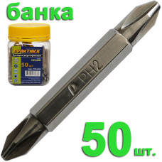 Бита отверточная двусторонняя PH-2 / PH-2 х 50мм (50шт), банка