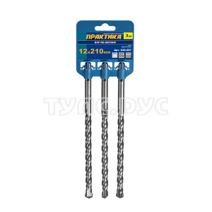 Бур SDS-plus 12 х 210 мм, 3 шт, клипса