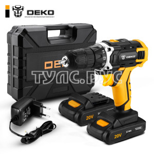 Аккумуляторная дрель 20В + набор 63 инструмента в кейсе Deko DKCD20FU-Li 063-4093