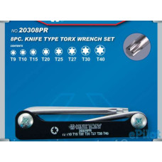 Набор Г-образных TORX, T9-T40, складные, 8 предметов KING TONY 20308PR