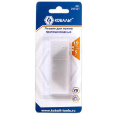 Лезвия сменные КОБАЛЬТ для ножей 19 мм, трапециевидные, сталь У8 (5 шт.) 242-021