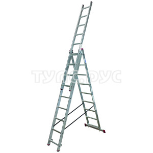 Алюминиевая трехсекционная лестница 3х9 Krause Corda 013392