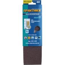 Лента шлифовальная ПРАКТИКА 75 х 533 мм P 60 (3шт.) картонный подвес