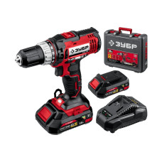 Дрель-шуруповерт, кейс ЗУБР С1-18, 18 В, 40 Н·м, 2 АКБ (2 А·ч) ДШЛ-185-22
