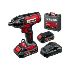 Винтоверт ударный, кейс ЗУБР С1-18, 18 В, 250 Н·м, 2 АКБ (2 А·ч) ГВЛ-255-22